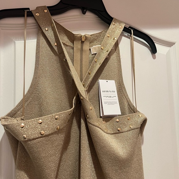 MICHAEL Michael Kors Studded Criss Cross Halter Neck A-Line Dress - Sz. XL MICHAEL Michael Kors Studded Criss Cross Halter Neck A-Line Dress - Sz. XL